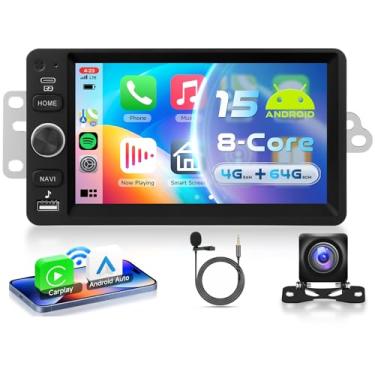 Imagem de Rádio automotivo 4G + 64G para Chevy Chevrolet Silverado SSR Tahoe 2003-2006, GMC Siera Yukon 2003-2006, Hummer H2 2003-2007 com carplay sem fio/Android Auto, Bluetooth, GPS Navi, WiFi, SWC, câmera de