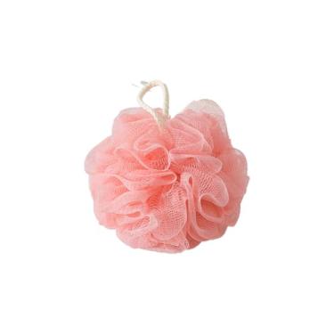 Imagem de Esponja Loofah 50 g Esponjas de banho multicoloridas bolas de malha para esfregão corporal lavagem traseira esfregão banheiro masculino feminino (rosa escuro)