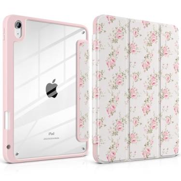 Imagem de Yebiseven Capa para iPad A16 11ª geração 11 polegadas 2025, iPad 10ª geração 11 polegadas 2022 - [suporte de lápis embutido], traseira rígida transparente à prova de choque, suporte de três dobras