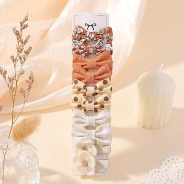 Imagem de 10 peças de grampos de cabelo pequenos para bebês meninas 3,6 cm - 5,6 cm mini conjunto de presilhas antiderrapantes totalmente forradas artesanais laço flor acessórios de cabelo para recém-nascidos