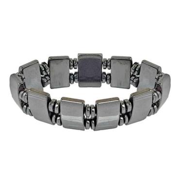 Imagem de Pulseira Magnetica Pedra Magnetita Imantada Bracelete - JTA
