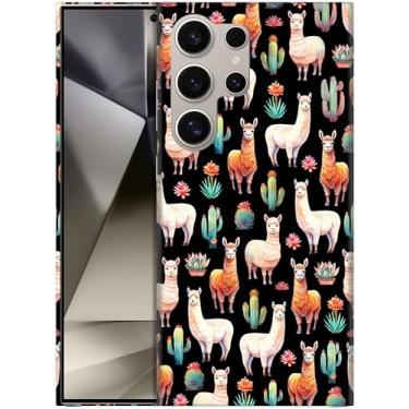 Imagem de GlamCase - Capa com suporte impresso de cacto lhama para S24Ultra5G