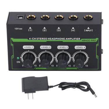 Imagem de RiToEasysports Amplificador de Fone de Ouvido, Amplificador de 4 Canais, Misturador de Fone de Ouvido Com Luz Rgb, Impedância de 100kΩ para Misturador de Som, Dj, Estúdio, Palco (Plugue dos EUA)