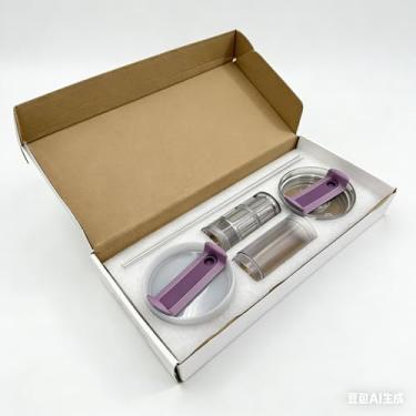 Imagem de FEN1X Pacote com 2 tampas de copo com filtro de café e super canudo, serve para copo Stanley Quencher H2.0 FlowState de 1,134 g para fazer café frio e quente (lilás)