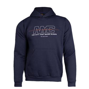 Imagem de Moletom Masculino Desayner Capuz Estampa Nova York Preto-Masculino