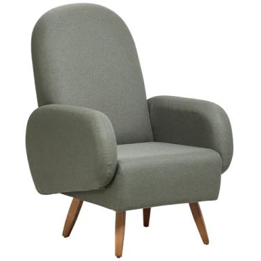 Imagem de Poltrona de Amamentação Fixa Pés Manu Dolce D02 Tramado Verde C-296 - Lyam Decor