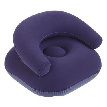 Imagem de Asixxsix Cadeiras infláveis ​​para sacos de feijão, sofá inflável dobrável portátil, cadeira inflável para noites de cinema ao ar livre, 28,74 x 28,74 x 20,47 pol. (-marinho)