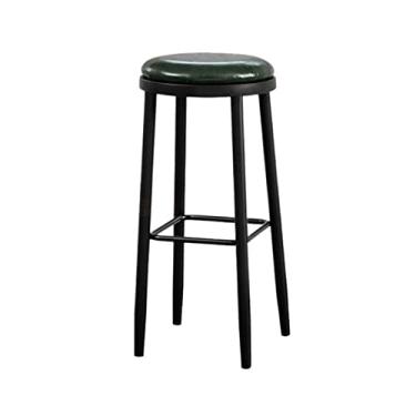 Imagem de Balcão de cozinha 71 cm banco alto redondo cadeira de bar de ferro restaurante cafeteria mesa ilha cadeira de jantar cadeiras de bar (verde)