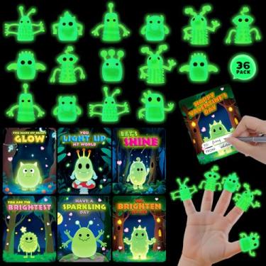 Imagem de 36 Packs Valentines Gifts Card with Cute Monster Finger Puppets,Classroom Party Favors