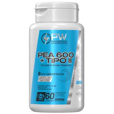 Imagem de PEA 600 + Colágeno Tipo II PW Suplemento Alimentar para Articulações MSM e Curcumina 60 Cápsulas Vegetais
