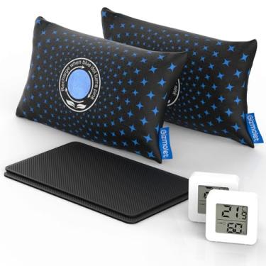 Imagem de Gizmolet 500 g × 2 [1 kg] Bolsa de desumidificador recarregável para carro, reativação rápida, grandes pacotes dessecantes para armazenamento de arma segura para banheiro, gel de sílica absorvente de