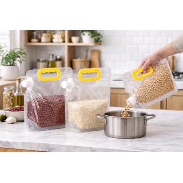 Imagem de Kit 12 Sacos Herméticos 1,5L para Armazenar Grãos e Alimentos – Tampa de Rosca, Reutilizáveis, Organizadores de Cereais e Mantimentos (3)