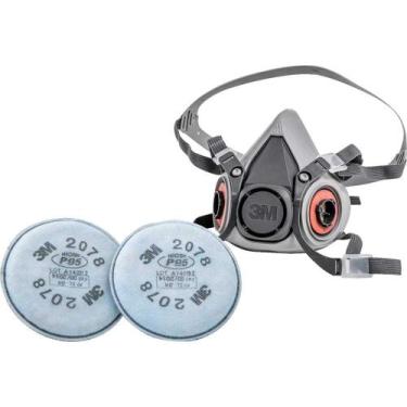 Imagem de Kit Respirador Semifacial 6200 com Cartucho de Filtros 2078 - P2, Hb00