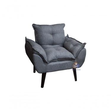 Imagem de Poltrona/cadeira Decorativa Glamour Com Pés Quadrado Grafite