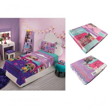 Imagem de Jogo de Cama Infantil Lol Solteiro 2Pçs Roxo