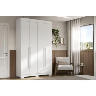 Imagem de Guarda Roupa Solteiro 4 Portas E 2 Gavetas ágata Branco - Acp