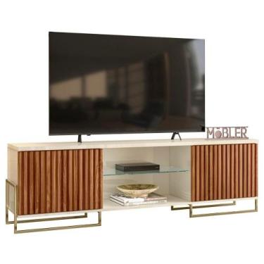 Imagem de Rack Bancada Tv 75 Metha 180 Cm Cinamomo Mell Off White Mbl Cinamomo M