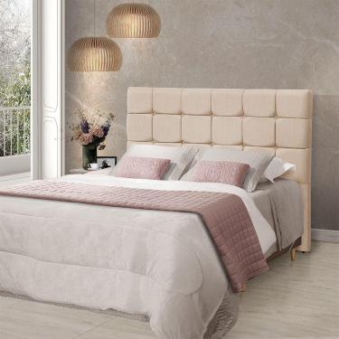 Imagem de Cabeceira Cama King Estofada 1,93 - Maia Linho Cru