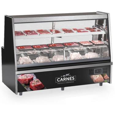 Imagem de Balcão De Frios E Avícola Aquecido Grta200a Gelopar Expositor De Carnes Preto 2mt 220v