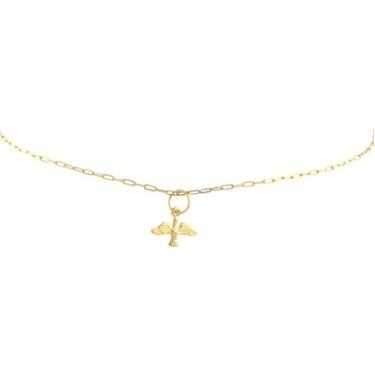 Imagem de Pulseira Cadeadinho Divino Espírito Santo Ouro 18k 750 16 Cm Amarelo 1