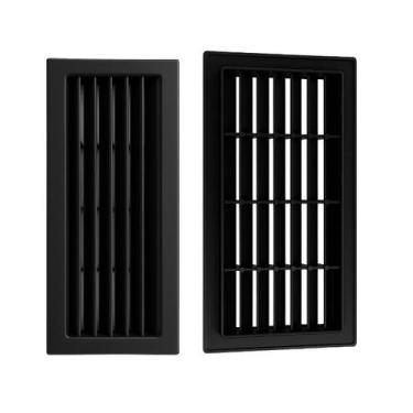 Imagem de Kit 10 Grades Ventilação Retangular 30x13cm Preta Resisten - MARELAGO