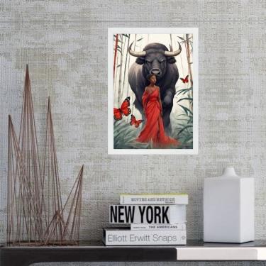 Imagem de Quadro Orixá Iansã - Boi Borboletas 24X18Cm - Com Vidro