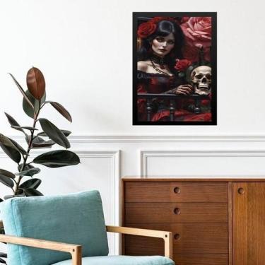 Imagem de Quadro Decorativo Umbanda Rosa Caveira 33X24Cm - Com Vidro - Quadros O