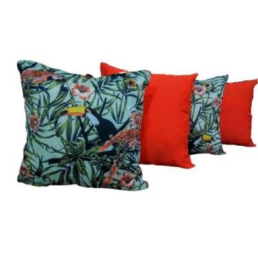 Imagem de Kit De 4 Capas De Almofadas Gorgurinho/Oxford Laranja 45X 45 - Thais E