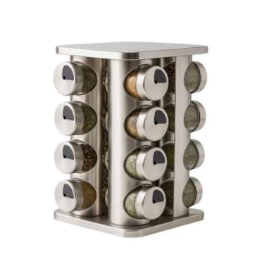 Imagem de Porta Tempero Inox Giratório com 16 Potes - Homeland