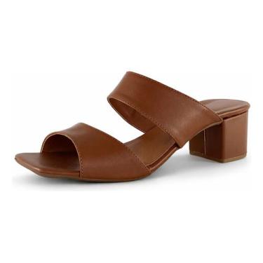 Imagem de Sandália Feminina Tamanco Colors Salto Grosso Bico Quadrado - JCL, Car