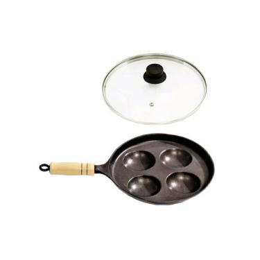 Imagem de Frigideira Frita 04 Ovos Antiaderente Cabo Tampa Vidro 23cm - Stevan M