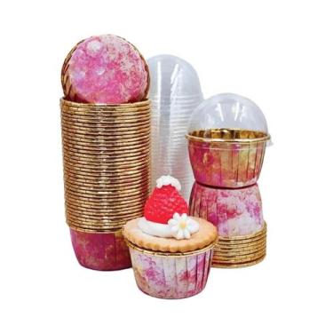 Imagem de 50 Copos Descartáveis Para Cupcake E Muffin Para Casamento E Festa De 