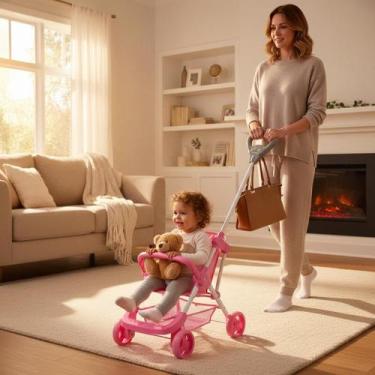 Imagem de Carrinho de Passeio Infantil McLaren Rosa Dobrável Leve Confortável Se