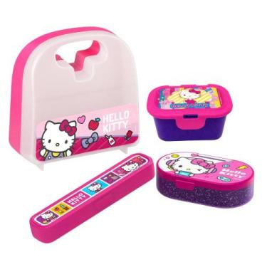 Imagem de Kit Escolar Infantil Lancheira Pote Para Alimentos + Estojo Multiuso S