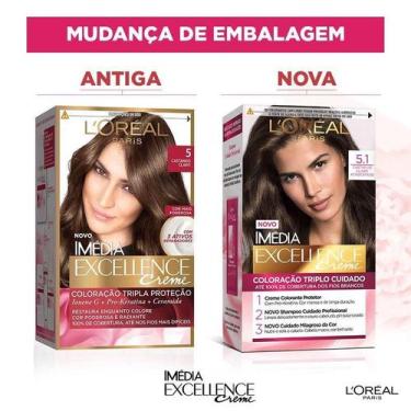 Imagem de Coloração Imédia Excellence L'Oreal Creme 5.1 Castanho Claro Acinzenta