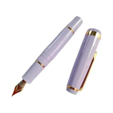 Imagem de Caneta-tinteiro Mini Curta Com Acabamento Dourado, Design Clássico, Co