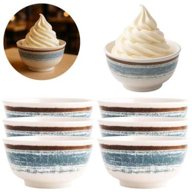 Imagem de 6 Tigelas Bowl Cumbuca De Melamina P/ Sobremesas 400ml - Megagift