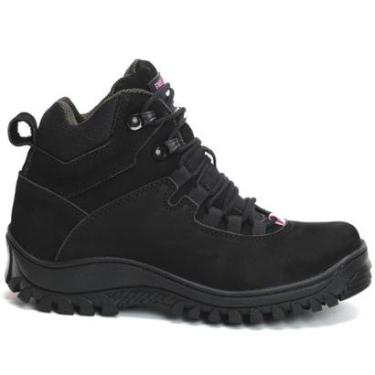 Imagem de Bota Adventure Couro Feminina Nobuck Cadarço Cano Médio-Feminino