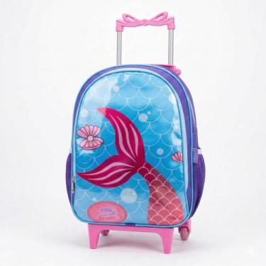 Imagem de Mochila Rodinha Infantil Escolar Feminina Reforçada Menina Cristal Gra