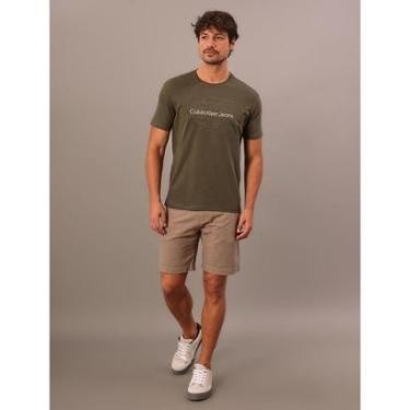 Imagem de Camiseta Manga Curta Calvin Klein Jeans Masculino Embossed - Militar-Feminino