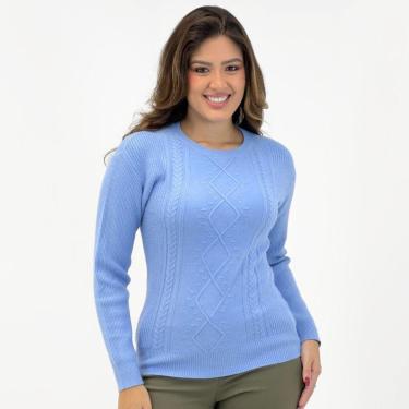 Imagem de Blusa de Lã Dyordhana Gola Redonda Texturizada Feminina-Feminino