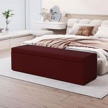 Imagem de Calçadeira Baú Lua em Veludo para Cama Box Casal Queen 160cm