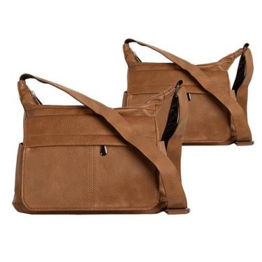 Imagem de Kit Conjunto 2 Bolsa Média Transversal / Ombro Regulável Feminina Casu