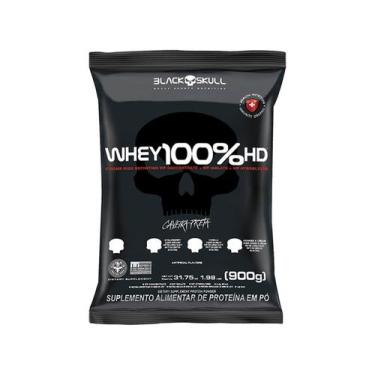 Imagem de Whey 100% HD - 900g Refil Morango - Black Skull, Morango, 900g