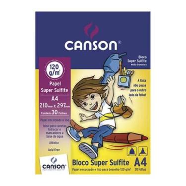 Imagem de Bloco Papel Canson Super Sulfite 30 Folhas A4 120g