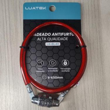 Imagem de Cadeado Com Senha Tranca Bicicleta Moto Portão Reforçado 65cm - Luatek