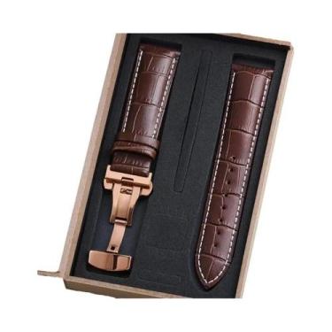Imagem de Pulseira De Relógio Ajustável Em Couro Genuíno 12-22mm Com Fecho Borbo