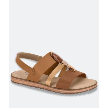 Imagem de Sandália Feminina Rasteira Pedras Sintéticas Modare Caramelo, Caramelo