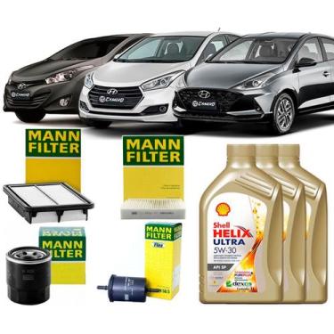 Imagem de Kit Troca De Óleo 5w30 e Filtros Hyundai Hb20 e Hb20s 1.0 12v 2012/202