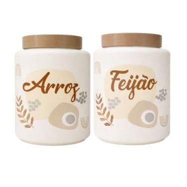 Imagem de Kit Potes Plástico Organizador Cozinha Oriente 2,65lt Mantimentos - - 